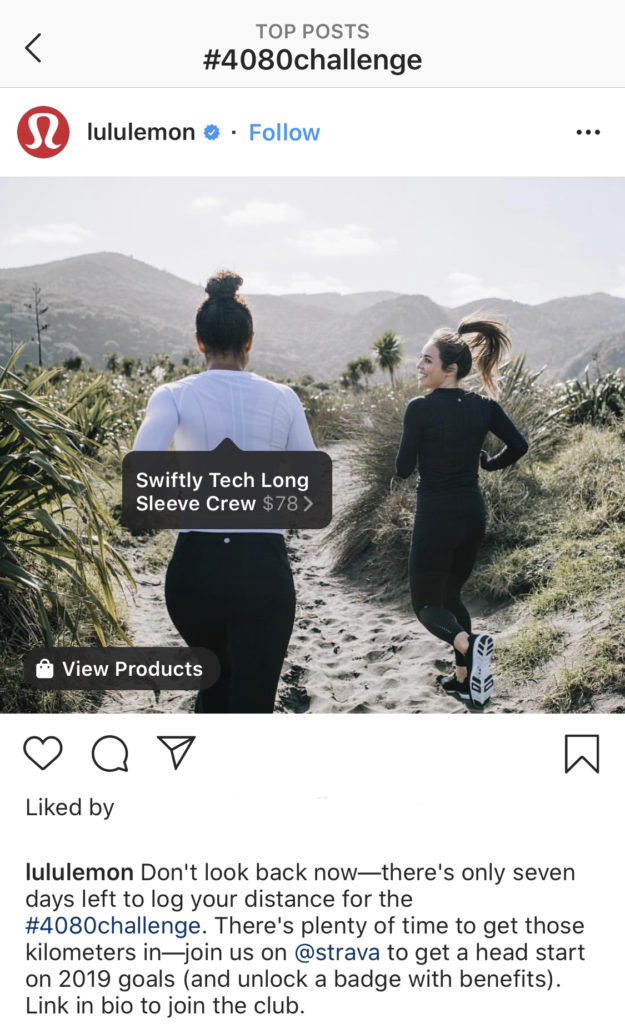 Lululemon's Instagram Campaign Using Hashtags