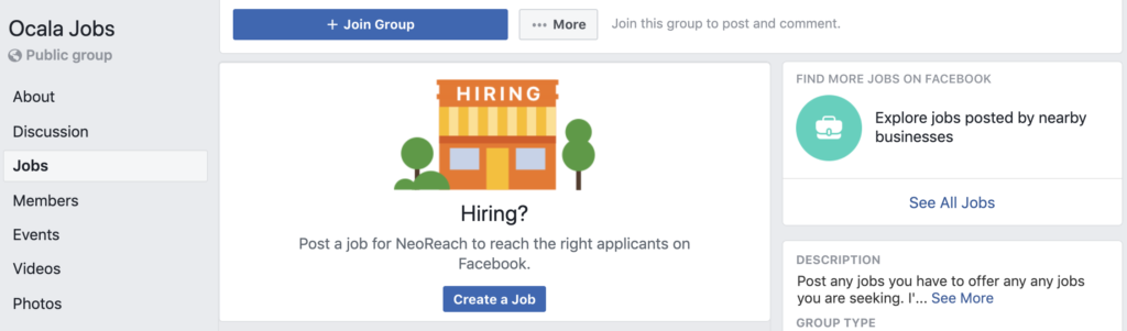 Job Posting in Facebook Groups