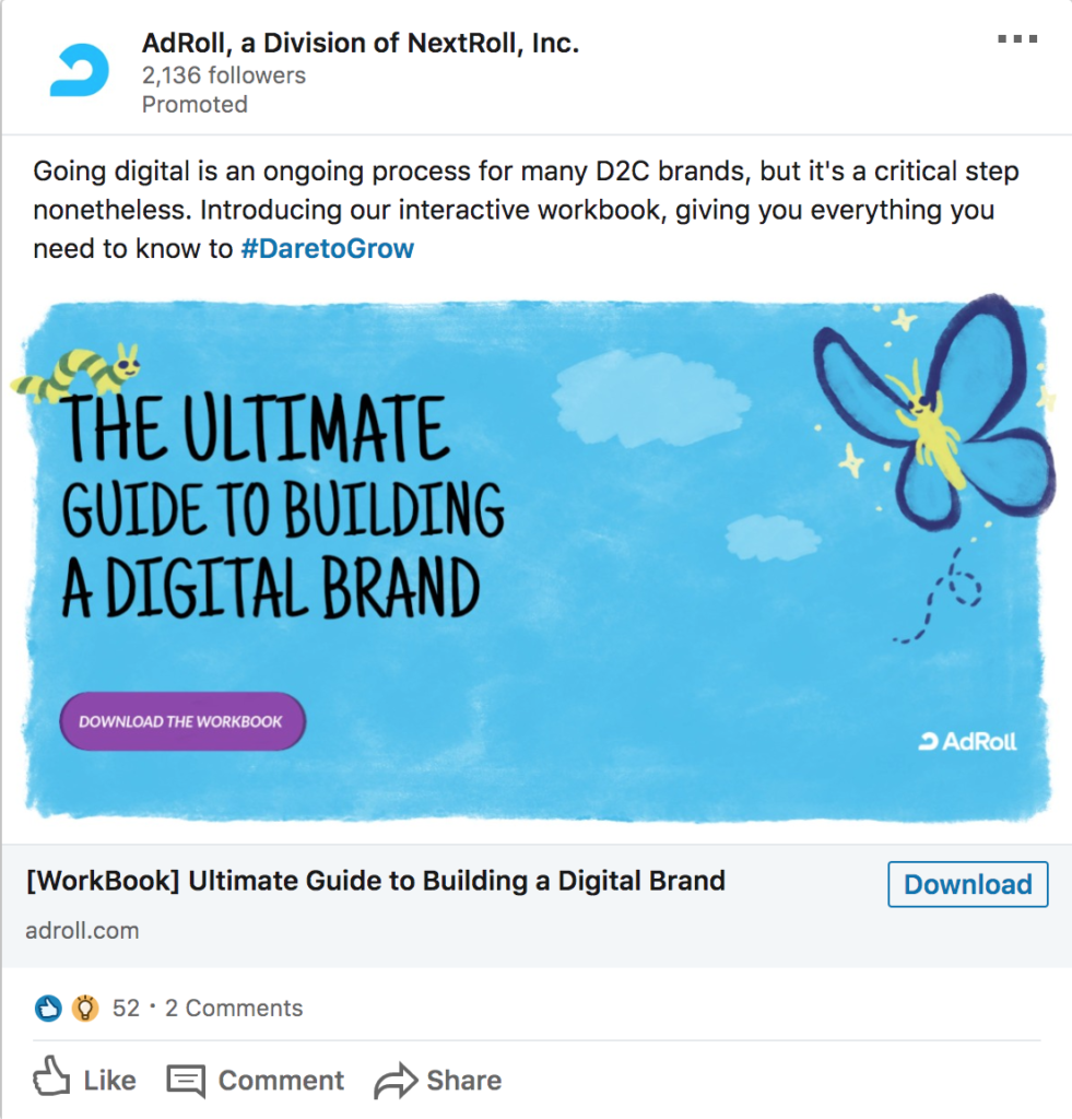 AdRoll LinkedIn Promoted Ad
