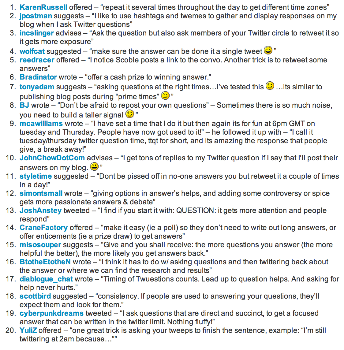 How to ask questions twitter