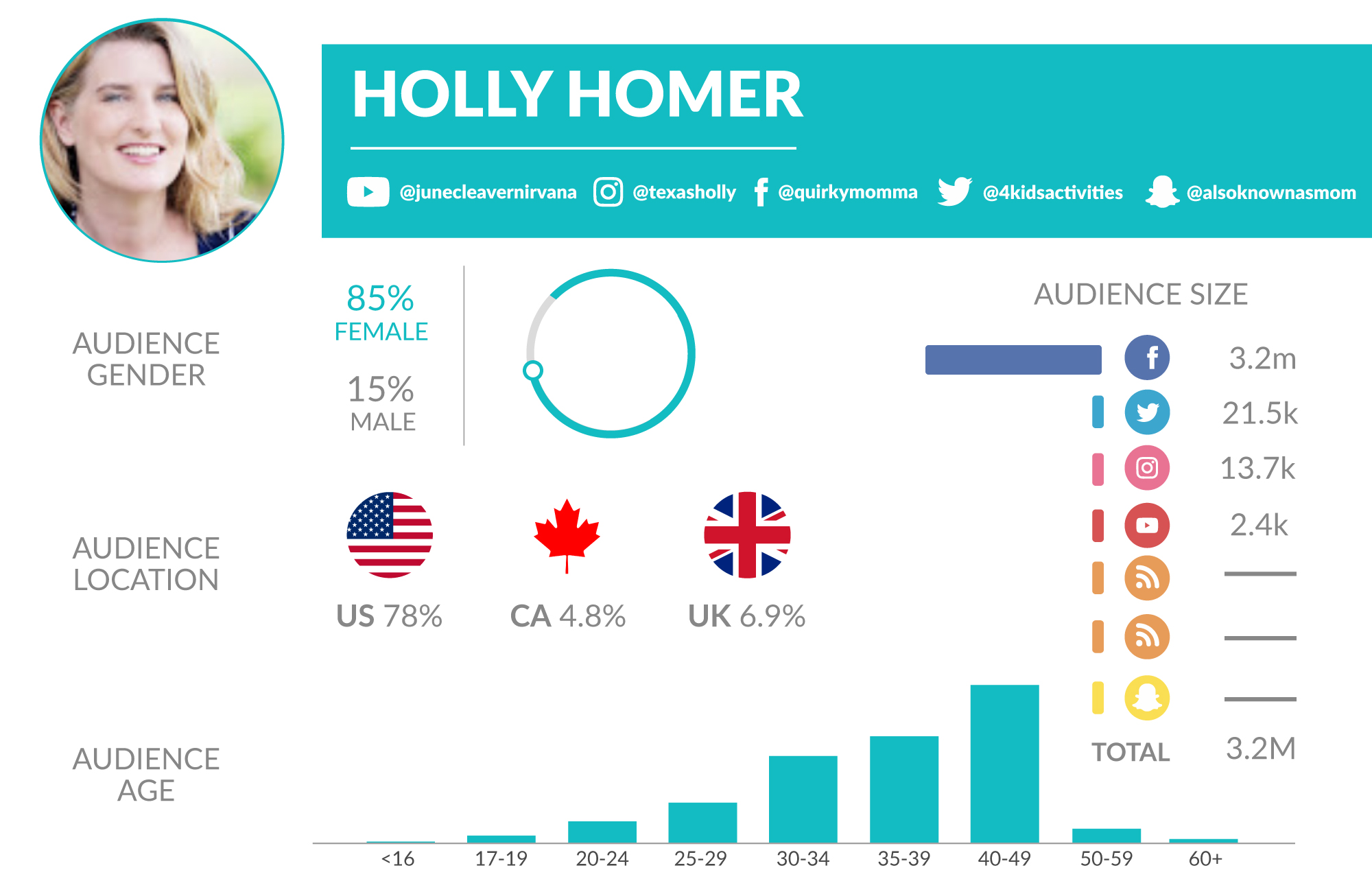 Holly Homer, Holly Homer Top Do-It-Yourself (DIY) Influencers Data Card