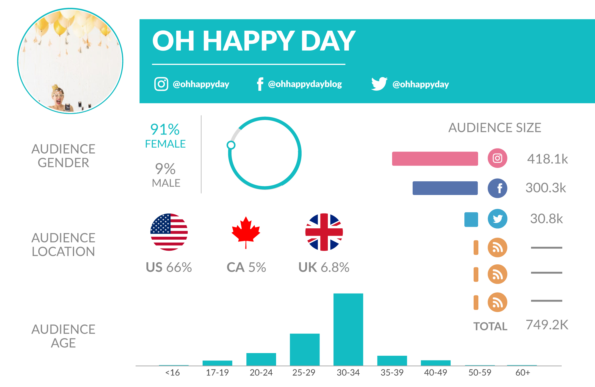 Oh Happy Day, Oh Happy Day Top Do-It-Yourself (DIY) Influencers Data Card