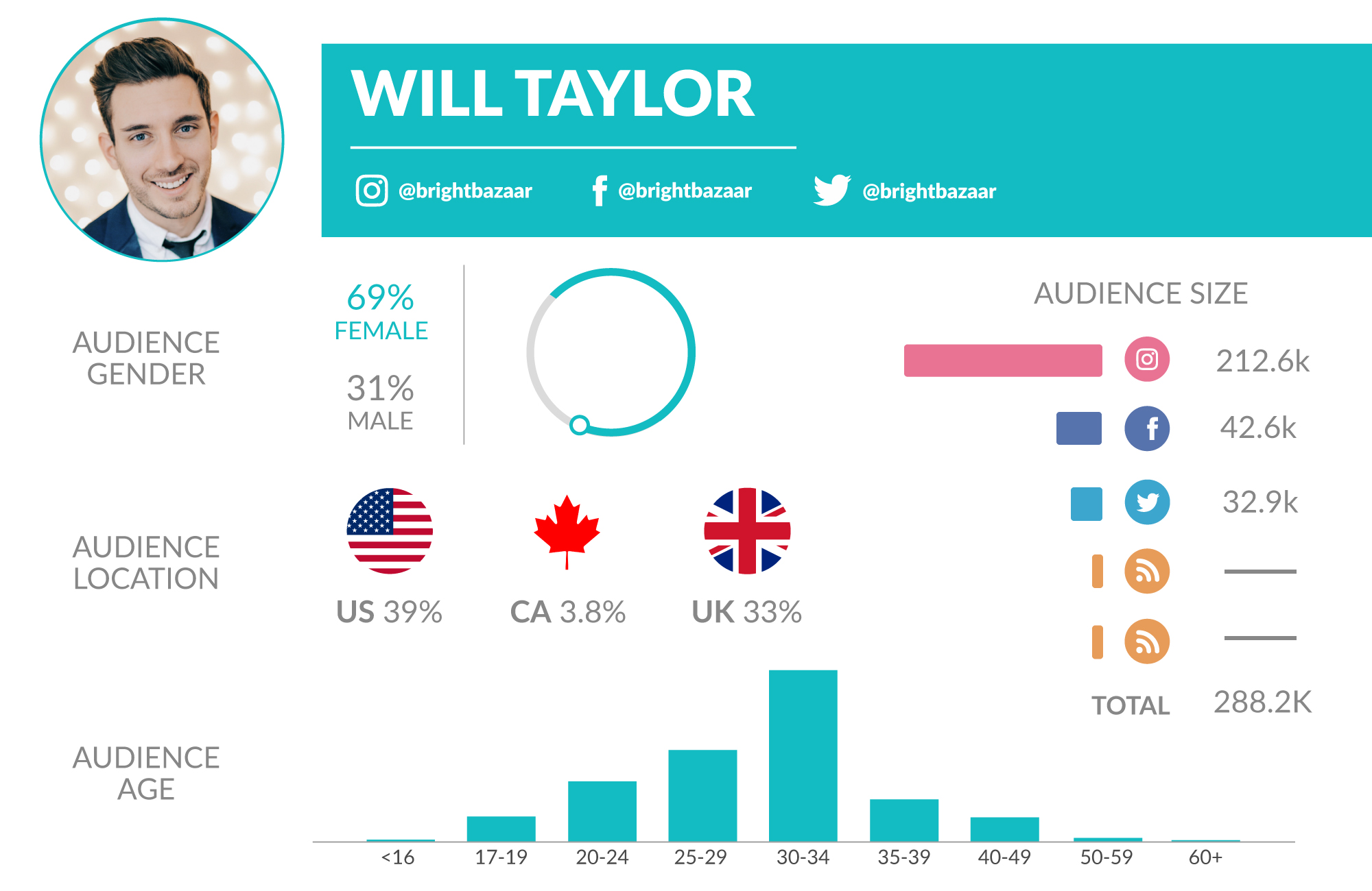 Will Taylor, Will Taylor Top Do-It-Yourself (DIY) Influencers Data Card