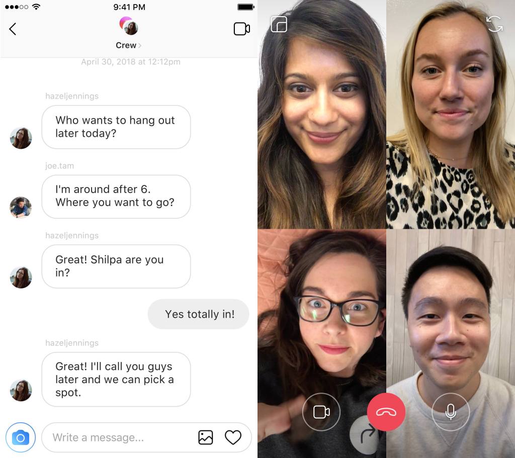 IG Videochat in use
