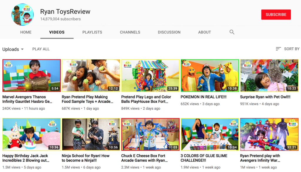 Ryan best sale toysreview website