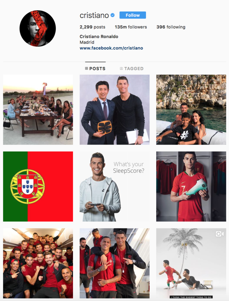cristiano ronaldo s instagram page click here to check out more of this soccer star s photos - ronaldo instagram followers