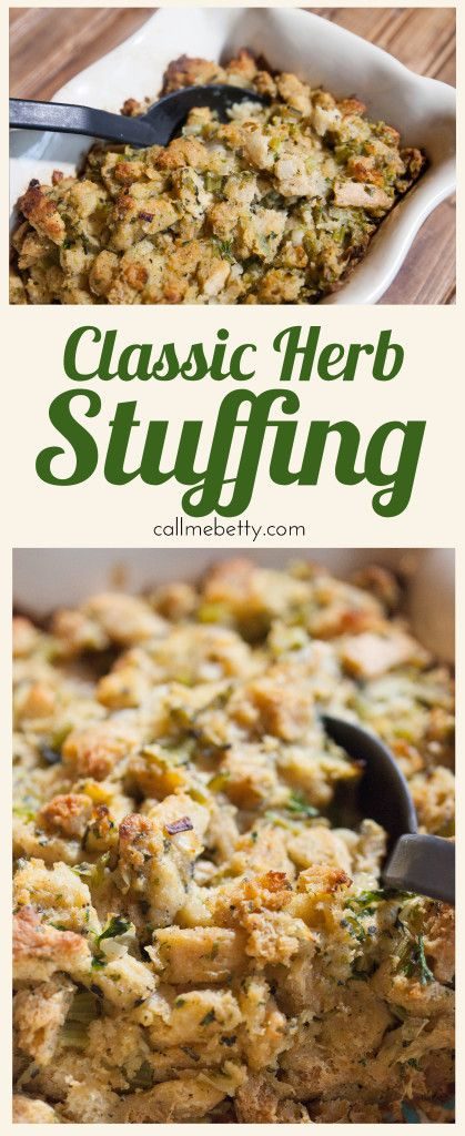 Classic Herb Stuffing Pinterest Thanksgiving Recipe