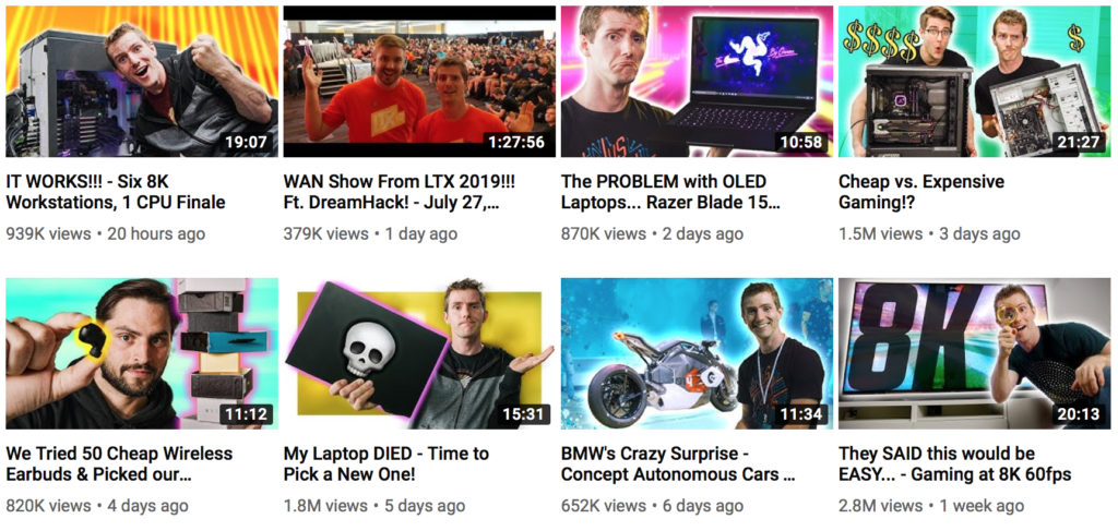 Top Technology Influencer Linus Tech Tips' YouTube Channel