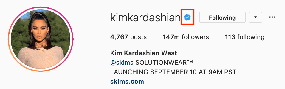 Kim Kardashian's Verification