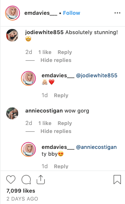 Emily Davies' Responds to Her Fans' Comments