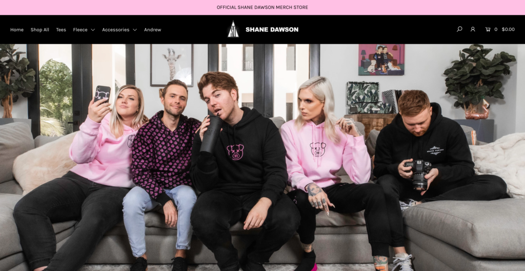 Shane Dawson Merch Website