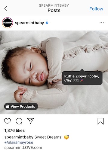 Spearmint Baby Using Product Tagging
