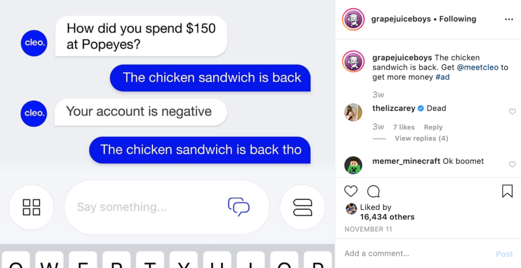 @grapejuiceboys Cleo Meme Ad