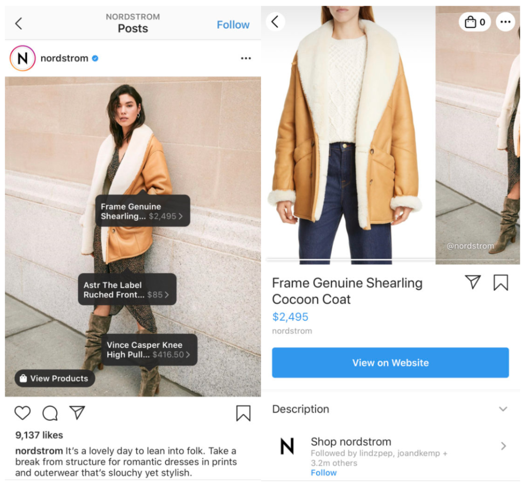 Instagram's New Checkout Feature– Nordstrom