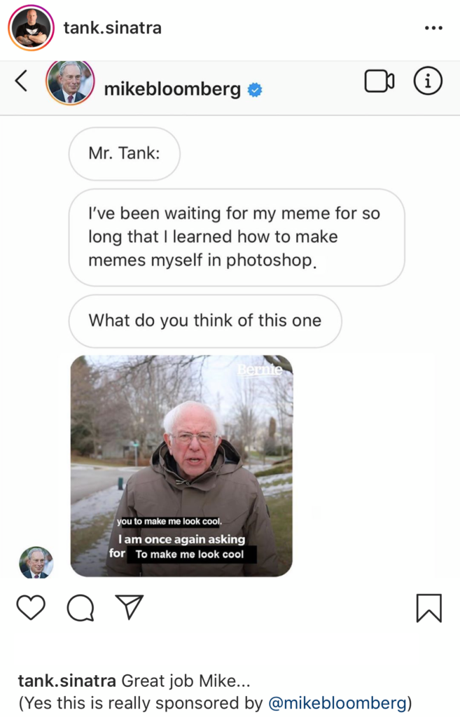 Michael Bloomberg meme campaign used powerful influencer marketing tactics