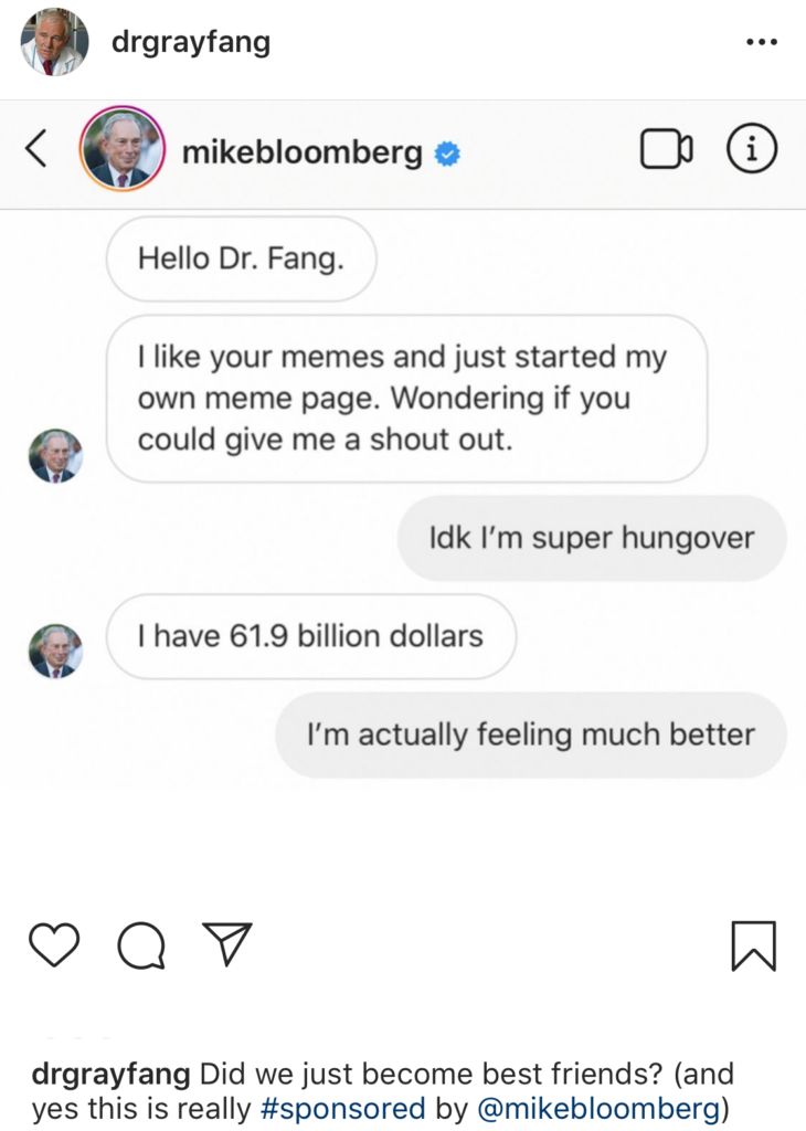 billionaire Mike Bloomberg using social media memes as presidential campaign strategy