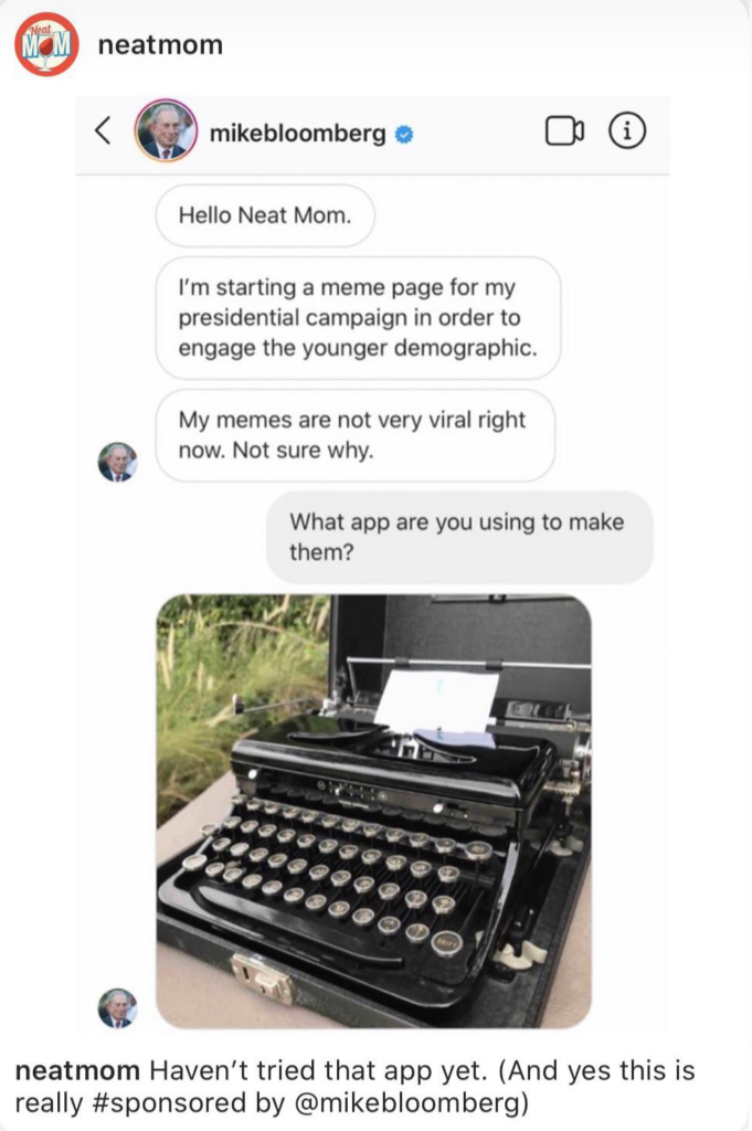 neatmom Bloomberg campaign post