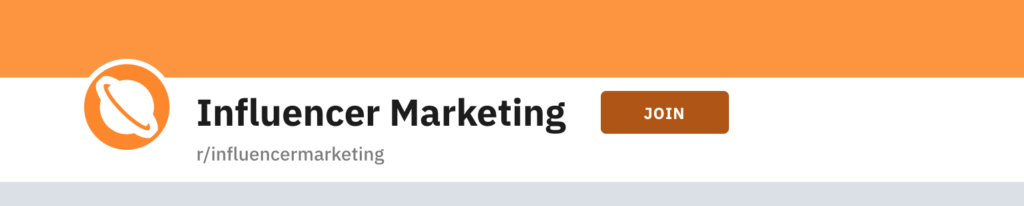 Influencer Marketing Reddit and subreddit page header