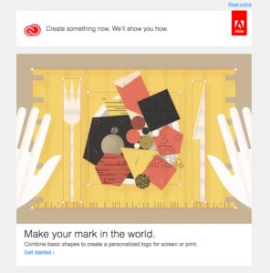 Adobe email marketing example as a digital marketing opportunities for new product discovery
