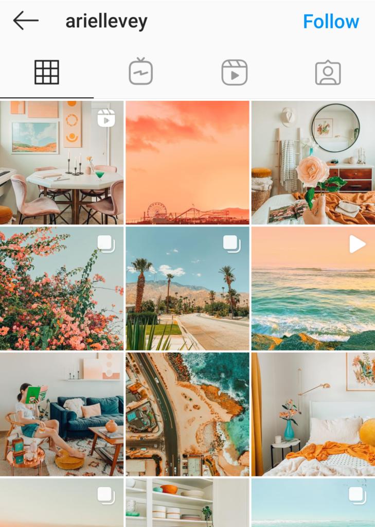 Arielle Vey how to be an instagram influencer with aesthetic feed