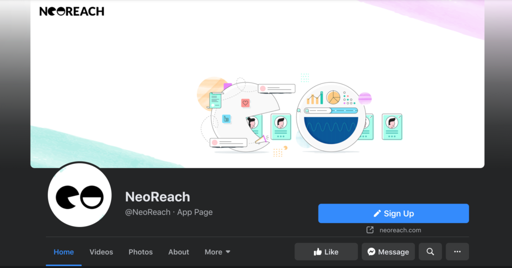 NeoReach Facebook page