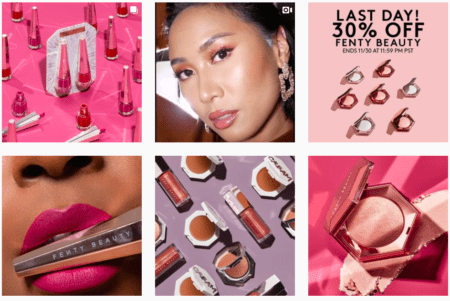 Fenty beauty cohesive instagram feed