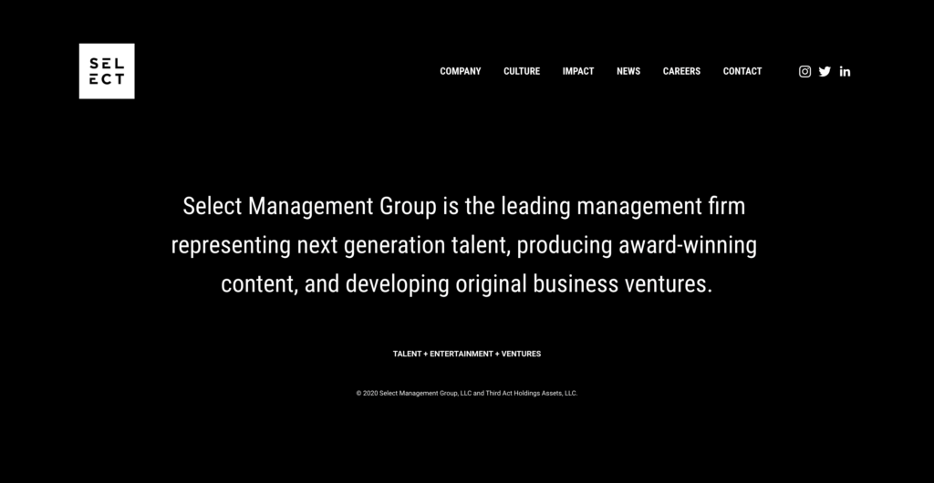 select influencer management agency