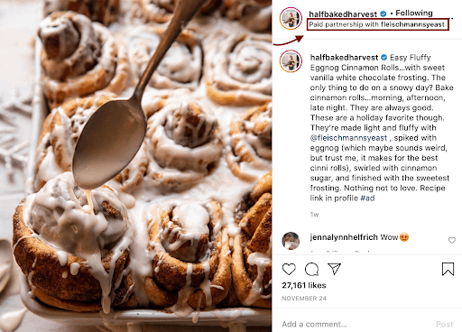 Instagram sponsorship paid partnership