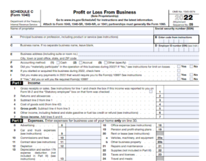 Section of the IRS Schedule C form